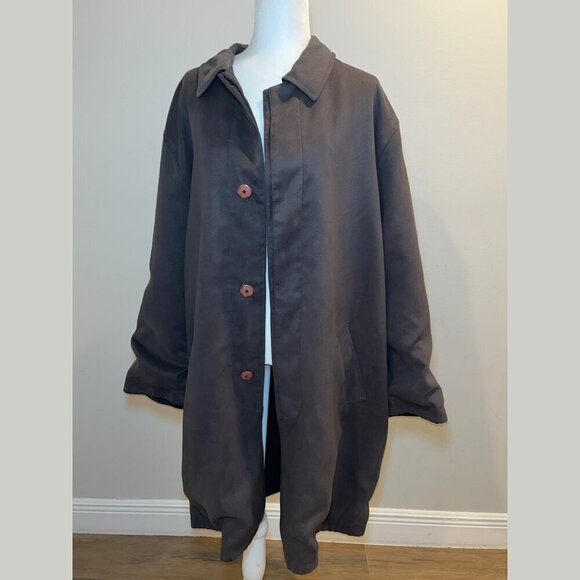 Black Loose Fit Button Front Trench OverCoat Women’s  One size - Picture 1 of 8